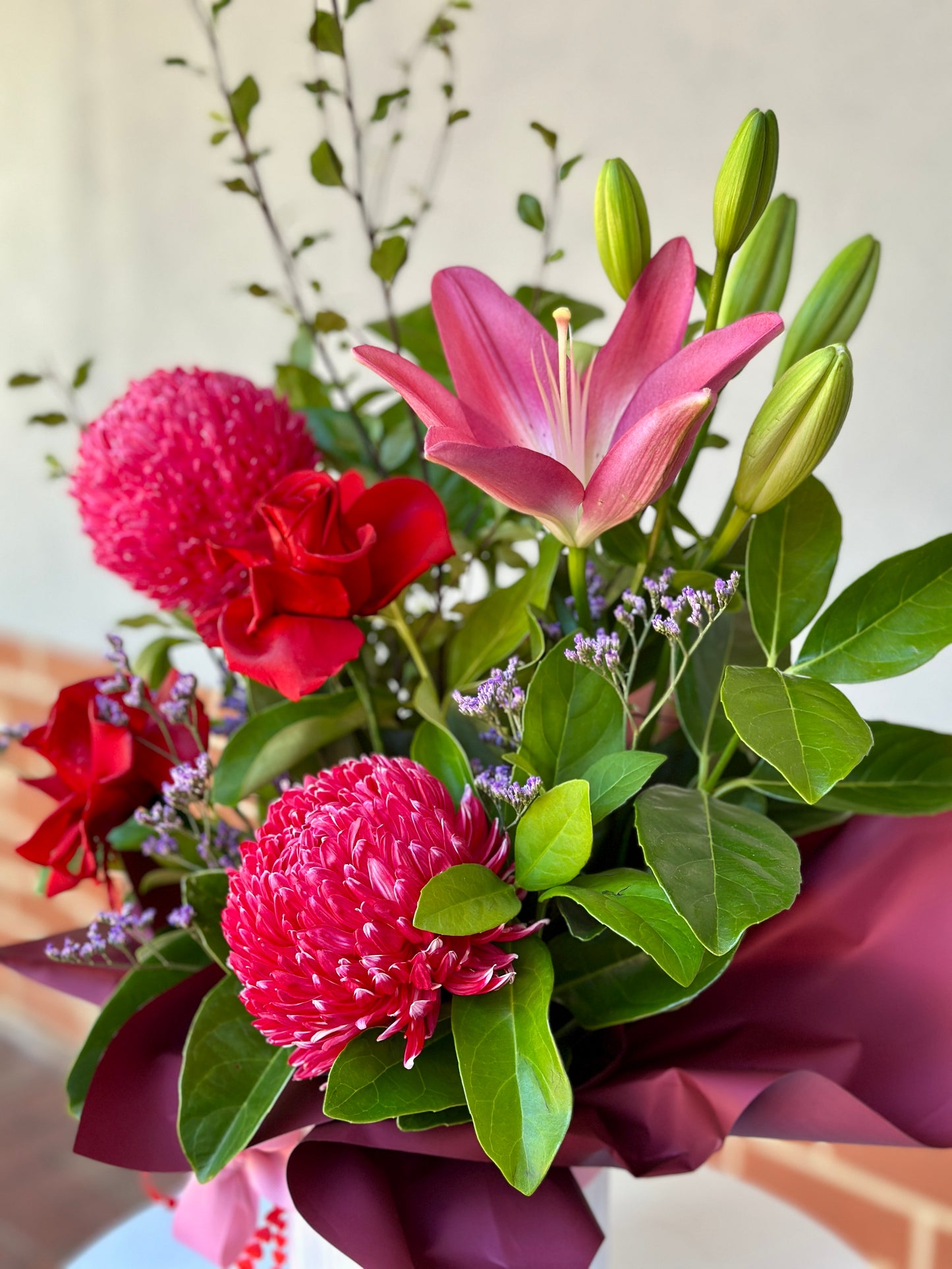 Fresh Flowers with Ceramic Pot - $85.00