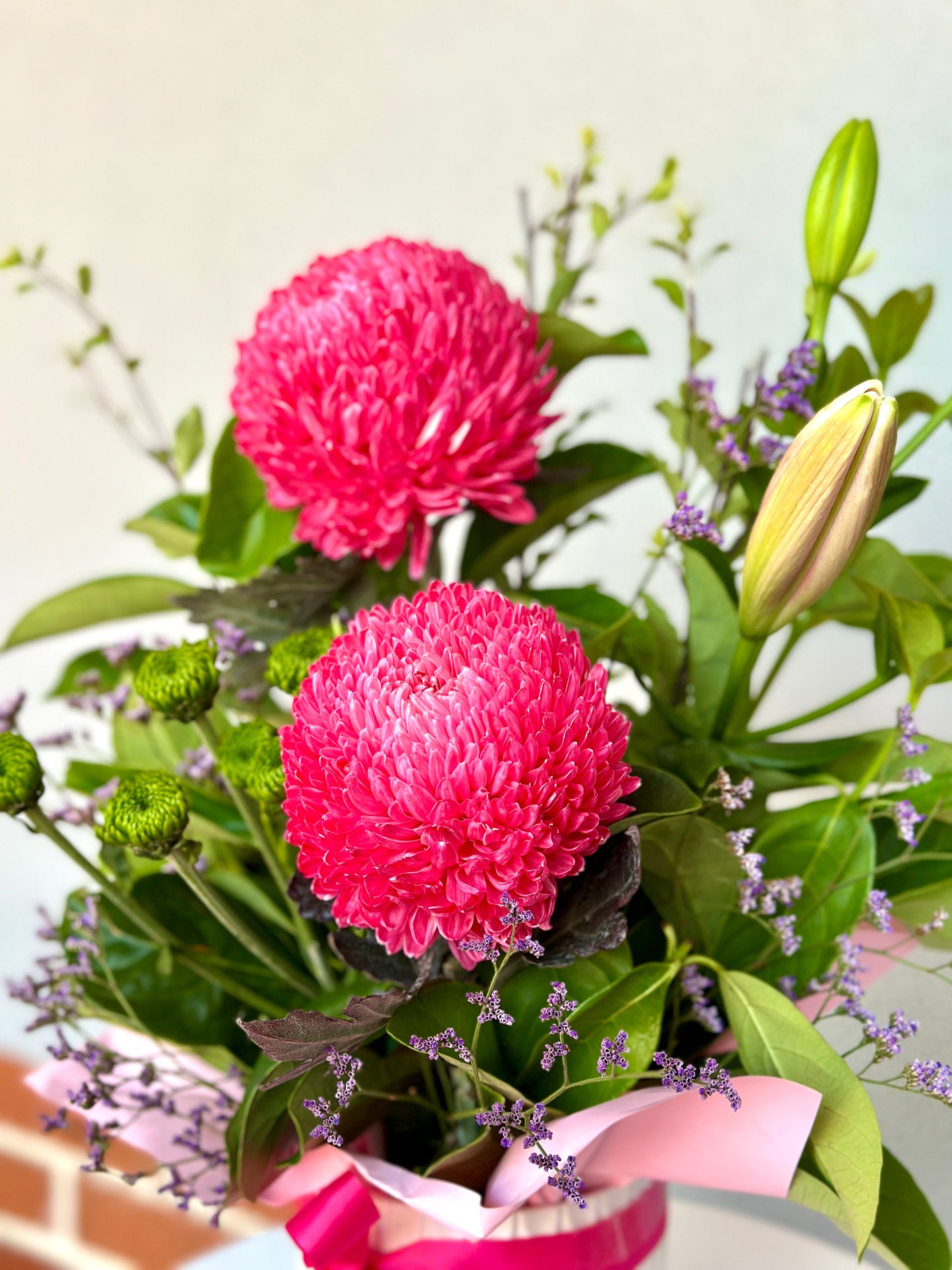 Fresh Flowers with Ceramic Pot - $65.00