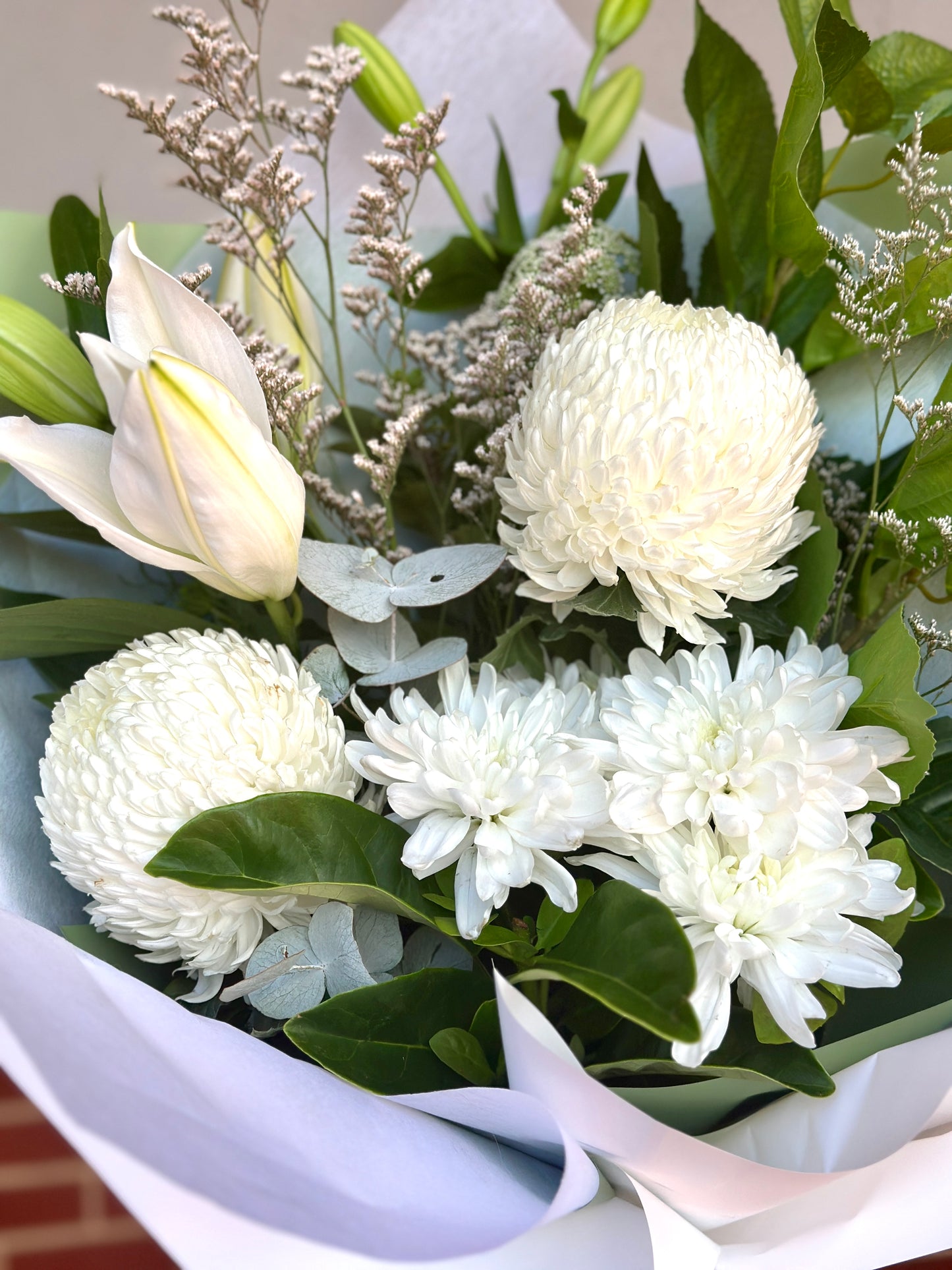 Fresh Flowers with Glass Vase - $100.00