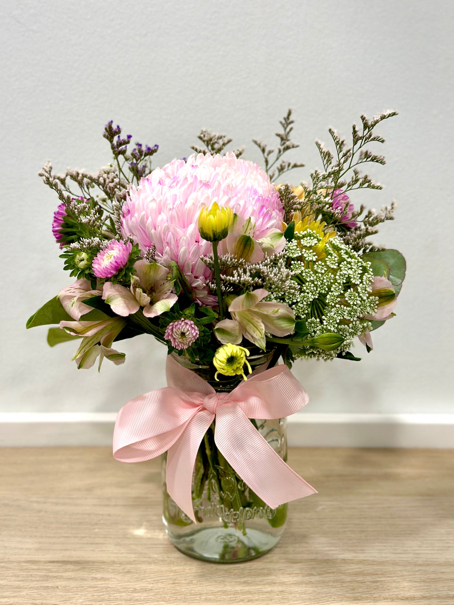 Mason Jar Posy - $40.00