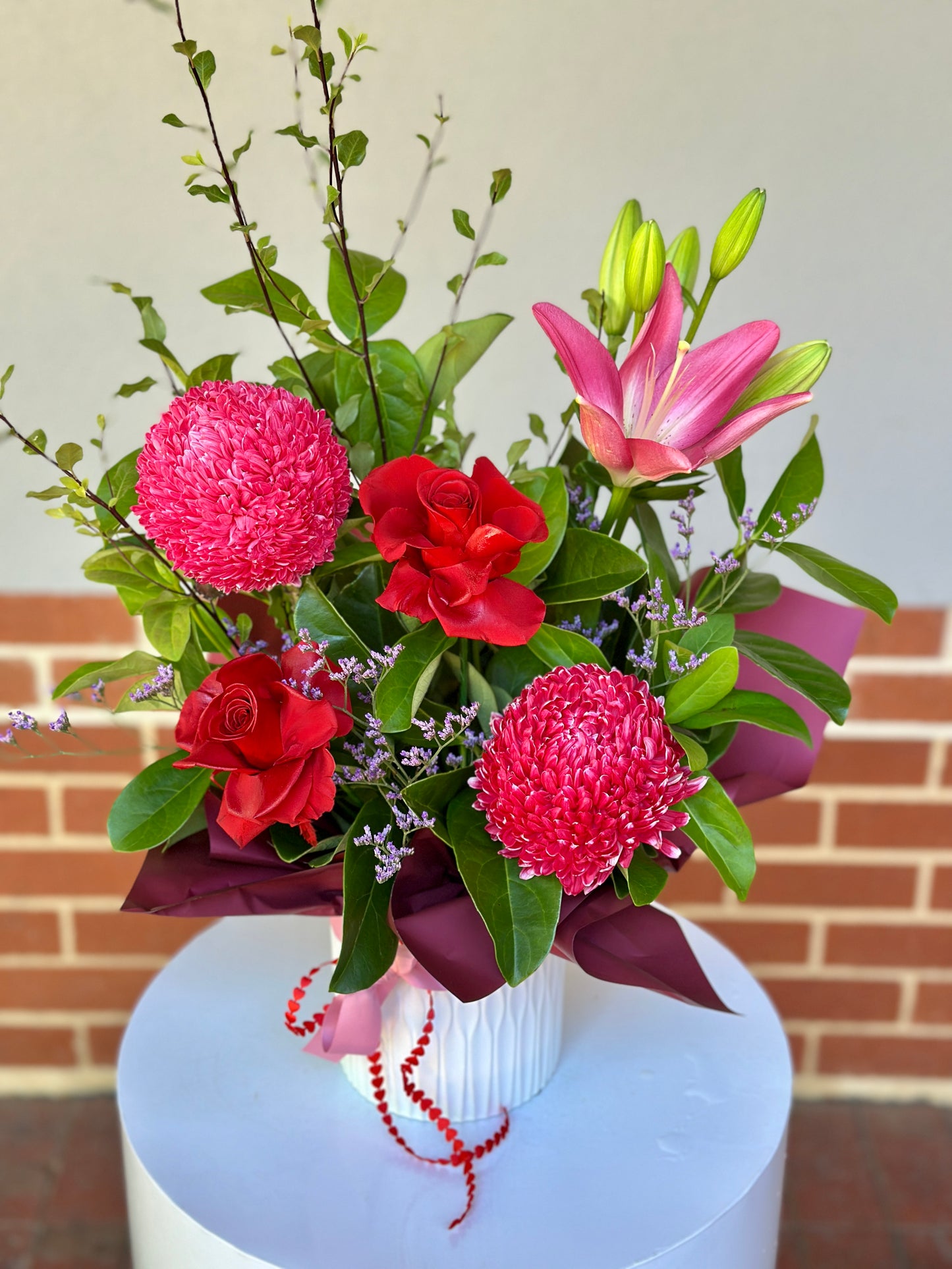Fresh Flowers with Ceramic Pot - $85.00