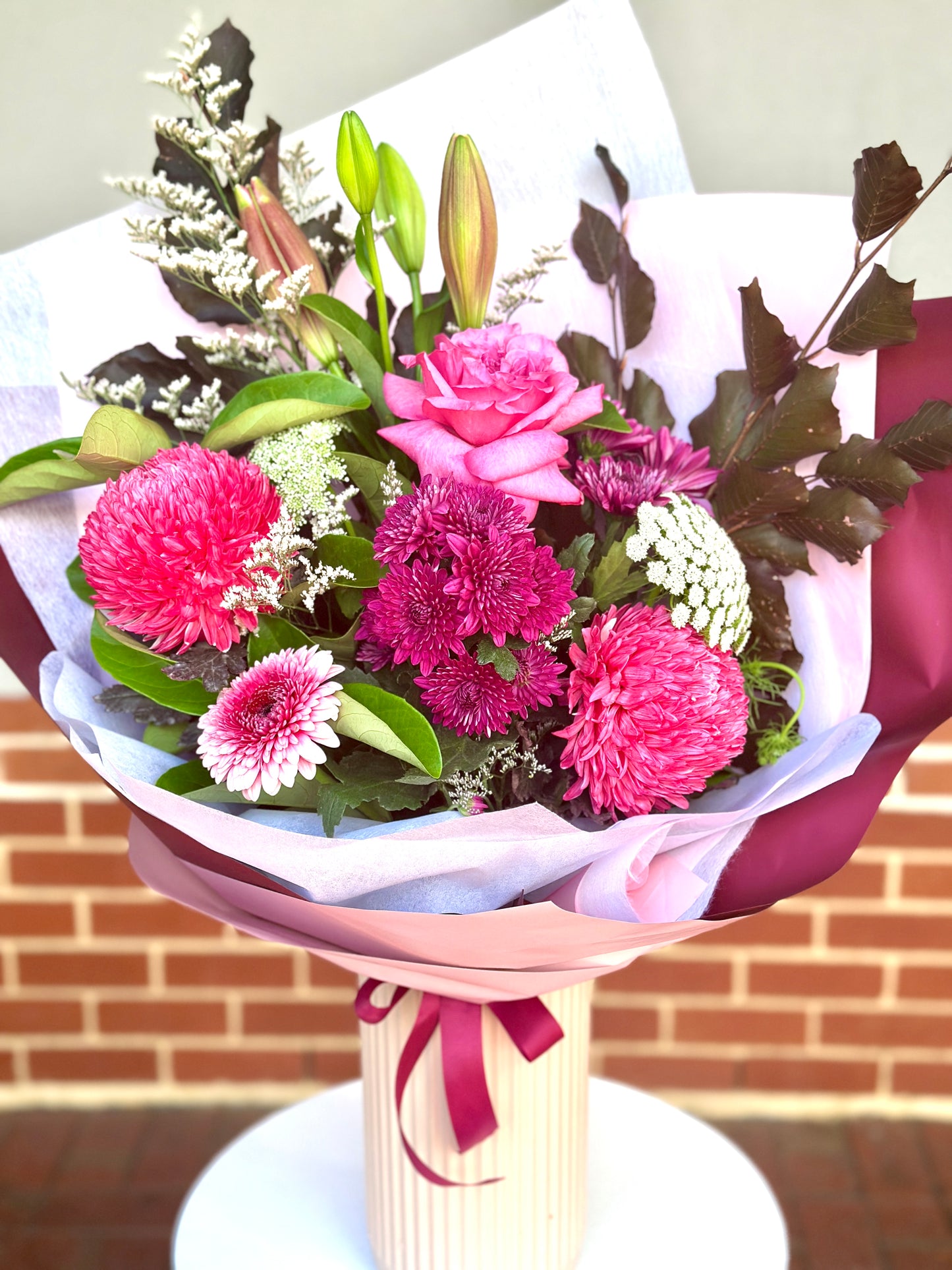 Fresh Flowers with Ceramic Vase - $150.00