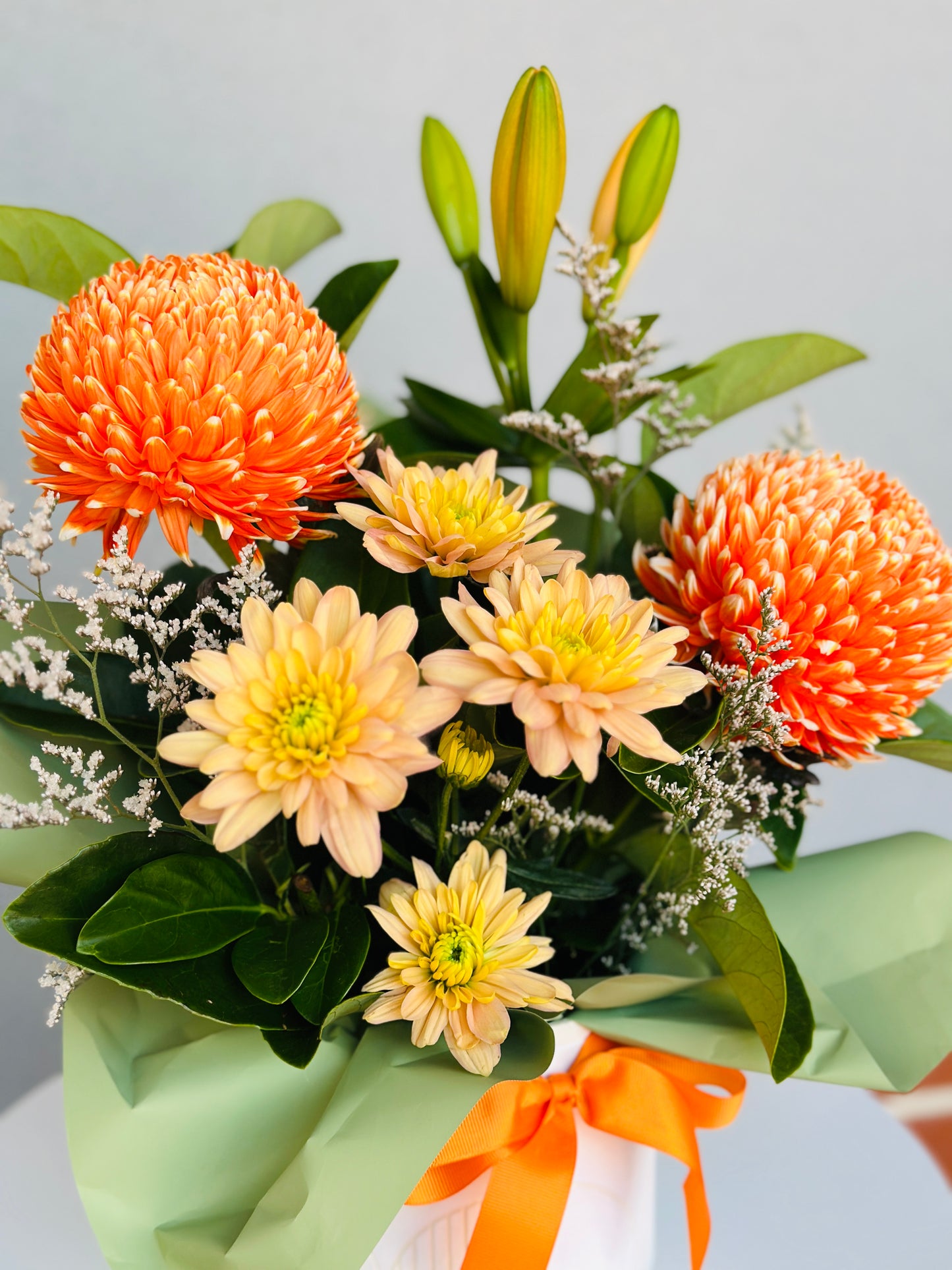 Fresh Flowers with Ceramic Pot - $65.00