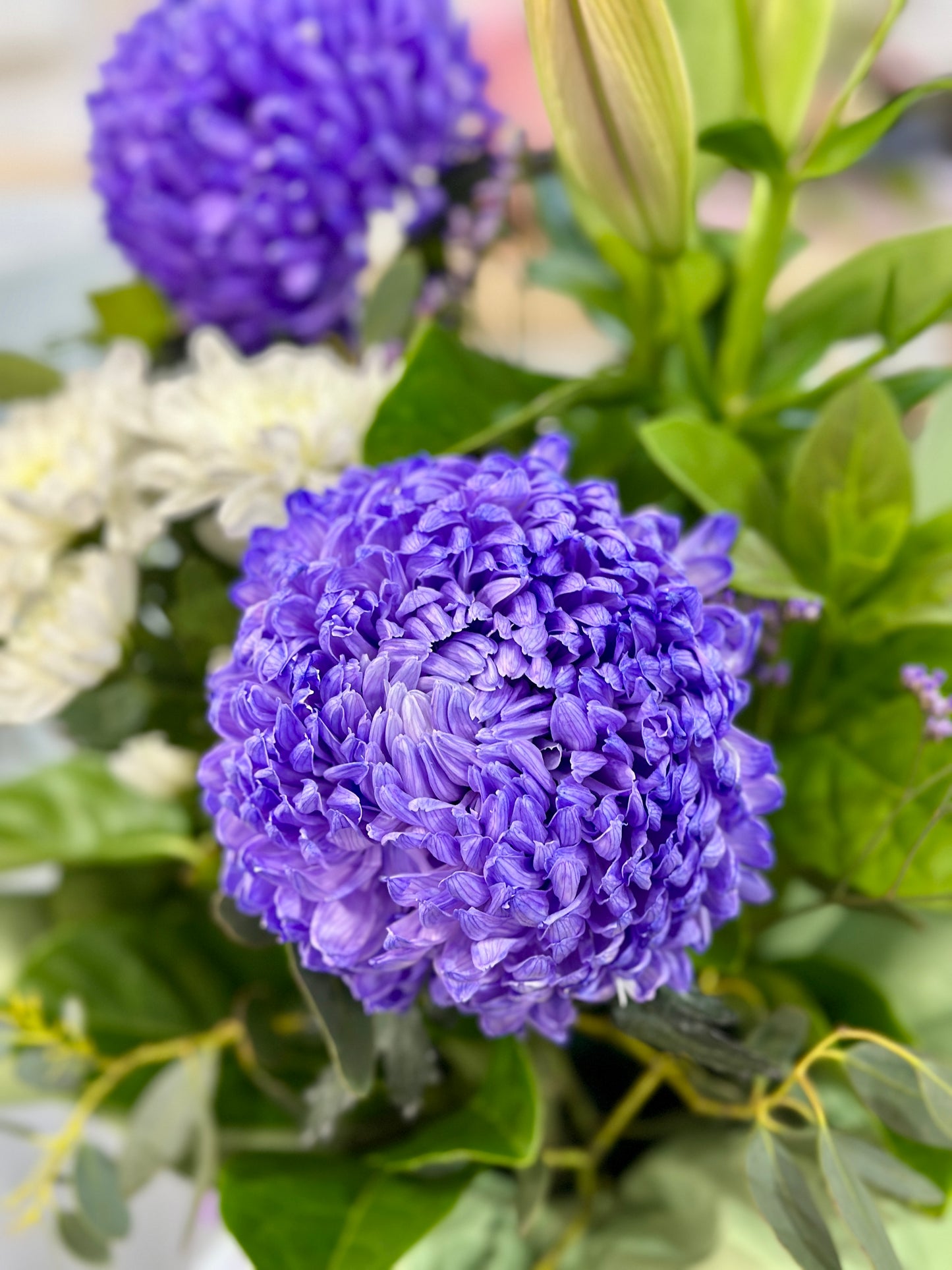 Fresh Flowers with Ceramic Pot - $65.00