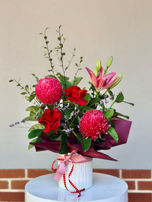 Fresh Flowers with Ceramic Pot - $85.00