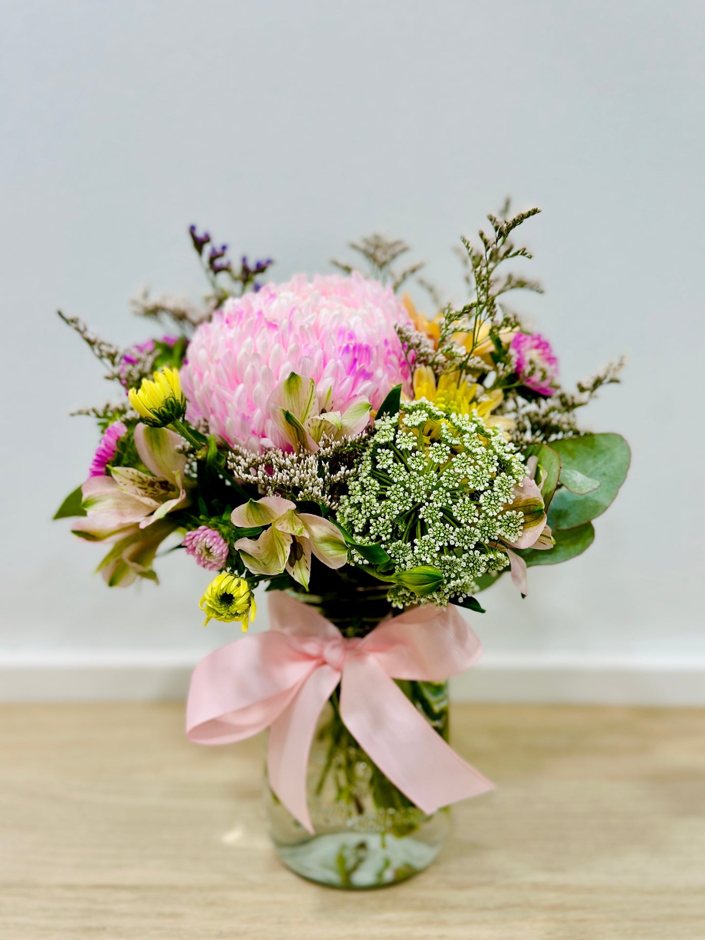 Mason Jar Posy - $40.00